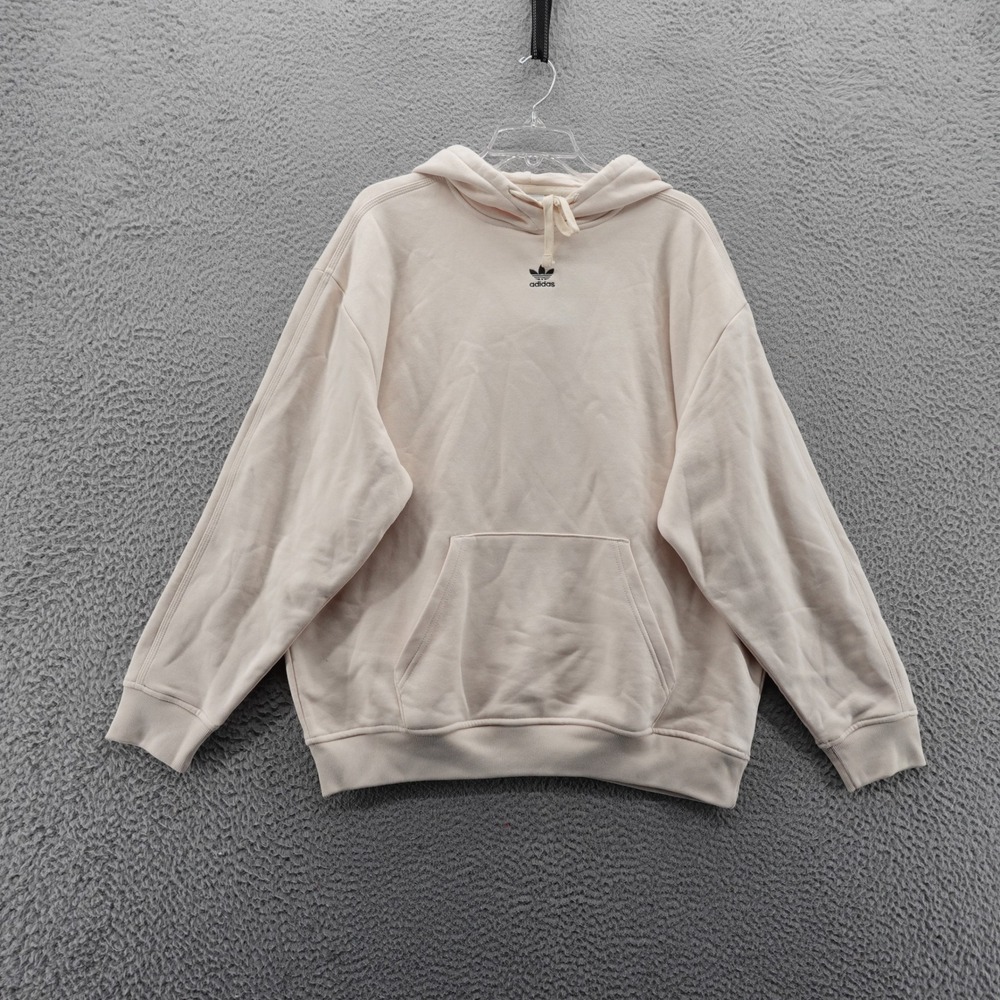 Adidas Originals Beige Cotton Blend Hoodie Sweatshirt Womens Size Small NEW